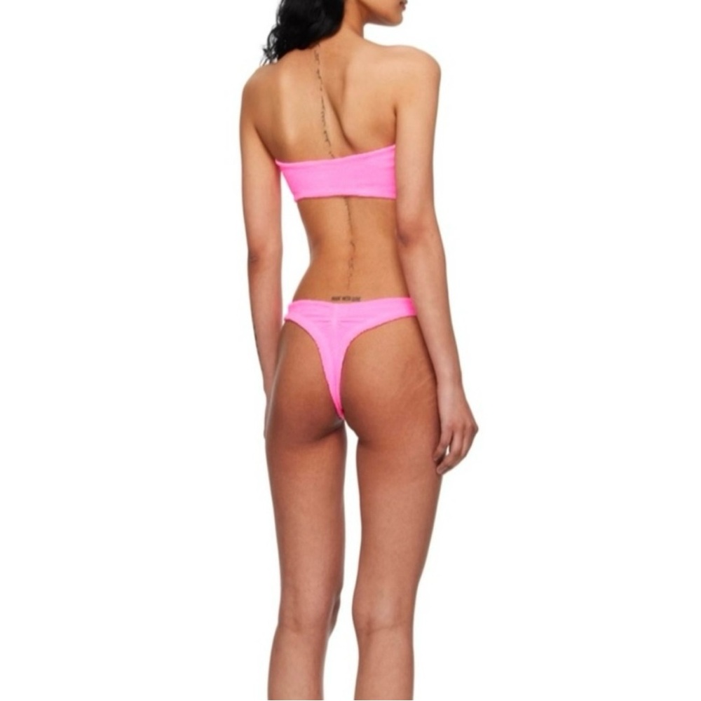 NWT Hunza G Tina Bandeau Bikini Set in bubblegum - Picture 4 of 7